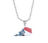 UBBVPKY Collier Avec Pendentif Carte Du Yémen Tendance - Collier Ethnique Avec Pendentif Carte Du Pays Et Drapeau National Pour Femmes Et Hommes Bijoux À Breloque Patriotique Cadeau Blanc 60 Cm