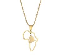 UBBVPKY Collier Avec Pendentif Carte Et Drapeau De La République Démocratique Du Congo Pour Homme Et Femme Style Rétro Chaîne De Clavicule Style Ethnique Unique Bijoux Cadeaux