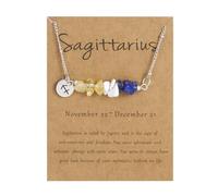 UBBVPKY Collier Avec Pendentif Constellation En Pierre Naturelle Irrégulière 12 Signes Du Zodiaque Chaîne Horoscope Constellations Astrologie Cadeaux D'Anniversaire Pour Femmes Sagittaire