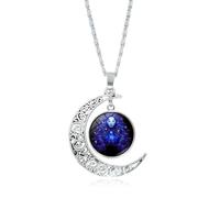 UBBVPKY Collier Avec Pendentif Douze Constellations Pour Homme Et Femme Bijou Tendance Avec Lune Creuse Signe Astrologique Cadeau D'Anniversaire Vierge