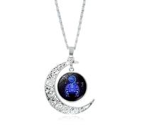 UBBVPKY Collier Avec Pendentif Douze Constellations Pour Homme Et Femme Bijou Tendance Avec Lune Creuse Signe Astrologique Cadeau D'Anniversaire Scorpion