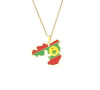 UBBVPKY Collier Avec Pendentif Drapeau Carte De L'État D'Oromia Bijoux Cadeau Pour Relation À Distance Pour Femmes Filles Et Hommes Chaîne De Pull Élégante Et Polyvalente Pour L'Automne Et L'Hiver