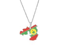 UBBVPKY Collier Avec Pendentif Drapeau Carte De L'État D'Oromia Bijoux Cadeau Pour Relation À Distance Pour Femmes Filles Et Hommes Chaîne De Pull Élégante Et Polyvalente Pour L'Automne Et L'Hiver