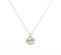 UBBVPKY Collier Avec Pendentif Rond Et 12 Constellations Du Zodiaque Style Vintage Couleur Goutte D'Huile Bijou Astrologique Céleste Cadeau D'Anniversaire Pour Femme Et Homme Verseau