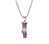 UBBVPKY Collier Carte Du Portugal Pendentif Personnalisé Tendance Avec Goutte D'Huile Style Hip-Hop Carte De Ville Drapeaux Nationaux Bijoux À Offrir Ou Bijoux Nationaux Pour Femmes Et Hommes