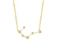 UBBVPKY Collier Constellation 12 Signes Du Zodiaque Pendentif Collier Horoscope Chaîne Avec Pendentif Diamant Constellations Astrologie Collier Cadeaux D'Anniversaire Pour Femmes Hommes Taureau