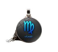 UBBVPKY Collier Constellation Lumineuse 12 Signes Du Zodiaque Pendentif Lumineux Chaîne De Chandail Horoscope Chaîne Pendentif Astrologie Colliers Cadeaux Pour Femmes Hommes Unisexe Vierge