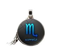 UBBVPKY Collier Constellation Lumineuse 12 Signes Du Zodiaque Pendentif Lumineux Chaîne De Chandail Horoscope Chaîne Pendentif Astrologie Colliers Cadeaux Pour Femmes Hommes Unisexe Scorpion