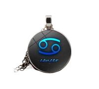 UBBVPKY Collier Constellation Lumineuse 12 Signes Du Zodiaque Pendentif Lumineux Chaîne Pull Horoscope Chaîne Pendentif Astrologie Colliers Cadeaux Pour Femmes Hommes Unisexe Cancer