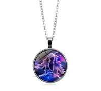 UBBVPKY Collier Constellation Lumineuse Femme Homme 12 Signes Du Zodiaque Pendentif Rond Lumineux Chaîne Pull Horoscope Astrologie Colliers Cadeaux Pour Unisexe Gémeaux