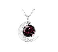 UBBVPKY Collier Constellation Lumineux Pendentif Croissant De Lune Creux Phosphorescent Avec Chaîne Réglable Bijou Astrologique Pour Homme Et Femme Scorpion