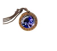 UBBVPKY Collier Constellation Phosphorescent Pour Femme Pendentif Rond En Bois Signe Du Zodiaque Astrologie Horoscope Bijoux Cadeau Pour Femme Et Homme Anniversaire Taureau