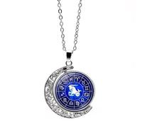 UBBVPKY Collier Constellation Pour Femme Avec Lune Rotative Double Face - Collier Zodiaque Homme Horoscope Astrologie Bijoux Cadeaux Pour Couple Unisexe Capricorne