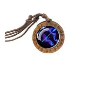 UBBVPKY Collier Constellation Pour Femme Pendentif Rond En Bois Signe Du Zodiaque Colliers Astrologie Horoscope Constellation Bijoux Cadeau Pour Femme Homme Anniversaire Sagittaire
