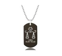 UBBVPKY Collier Pendentif Signe Du Zodiaque Tendance Cadeau D'Anniversaire Astrologique 12 Constellations Colliers Délicats Pour Femmes Hommes Adolescents Balance