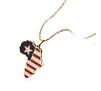 UBBVPKY Collier Pendentif Tendance Afrique - Chaîne De Clavicule À Motif Lisse Et Ajustable Bijou Patriotique Pour Femmes Filles Et Hommes Jaune-A 60 Cm