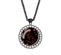 UBBVPKY Collier Tendance Avec Pendentif Signe Astrologique Lumineux Et Constellation Cristal Et Diamant Phosphorescents Bijou Astrologique Pour Homme Et Femme Signe Du Cancer