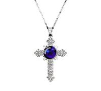 UBBVPKY Collier Vintage Lumineux Avec Croix Et 12 Constellations Pendentif Signe Astrologique Phosphorescent Avec Chaîne Bijou Astrologique Pour Homme Et Femme Balance
