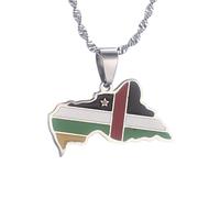 UBBVPKY Colliers Tendance Avec Pendentif Carte De La République Centrafricaine Pour Femmes Et Hommes - Collier Unisexe Avec Pendentif Géométrique De Style Ethnique