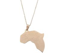 UBBVPKY Colliers Tendance Avec Pendentif Carte De L'Afrique Pour Femmes Et Hommes - Collier Unisexe Avec Pendentif Géométrique De Style Ethnique Collier Jaune 50 Cm