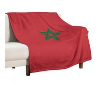 UBBVPKY Couverture Polaire en Flanelle avec Imprimé Drapeau du Royaume du Maroc Douce Et Confortable Idéale pour Le Canapé Le Voyage Ou Les Voyages 150X200Cm