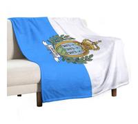 UBBVPKY Couverture Polaire en Flanelle Motif Drapeau De La République De Saint-Marin Super Douce Et Moelleuse Idéale pour Toutes Les Saisons pour Lit Canapé Fauteuil 100X150Cm