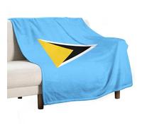 UBBVPKY Couverture Polaire en Flanelle Motif Drapeau De Sainte-Lucie Ultra Douce Légère Et Confortable Idéale pour Toutes Les Saisons pour Lit Canapé Fauteuil 180X200Cm