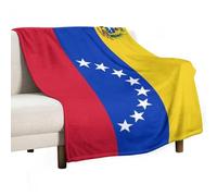 UBBVPKY Couverture Polaire en Flanelle pour Canapé Grande Taille Douce Moelleuse Et Épaisse Motif Drapeau De La République du Venezuela Réversible en Microfibre 180X200Cm