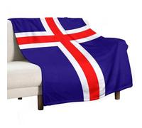 UBBVPKY Couverture Polaire en Flanelle pour Canapé Motif Drapeau De La République D'Islande Impression 3D Ultra Douce Légère Et Confortable Idéale pour Lit Canapé Et Fauteuil (100X150Cm)
