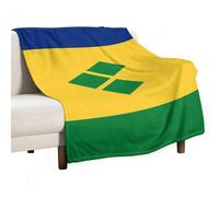 UBBVPKY Couverture Polaire Ultra Douce avec Drapeau De Saint-Vincent-Et-Les Grenadines Plaid Léger Et Douillet en Flanelle 280 G/M² pour Lit Canapé Fauteuil Toutes Saisons 180X200Cm