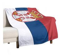 UBBVPKY Couverture Polaire Ultra Douce avec Imprimé Drapeau De La République De Serbie Plaid Léger Et Douillet en Flanelle 280 G/M² pour Lit Canapé Fauteuil Toutes Saisons 80X100Cm