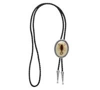 UBBVPKY Cravate De Cow-Boy Western Bolo Tie Pour Hommes Et Femmes, Pendentif Scorpion, Corde En Cuir Tressé Amérindien, Cravate De Cow-Boy Hip-Hop Unisexe Noire Taille Unique