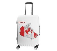 UBBVPKY Housses De Voyage Pour Valises - Housse De Valise - Matériau Élastique De Qualité Supérieure - Impression Amusante Du Drapeau De La Carte Du Canada - Petit Moyen Grand Ou Très Grand