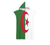 UBBVPKY Peignoir À Capuche Imprimé Drapeaux De L'Afrique Et De L'Algérie Poncho Serviette pour Piscine Plage Surf Séchage Rapide pour Adultes Femmes Et Hommes