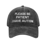 UBBVPKY “Please Be Patient I Have Autism” Casquette Unisexe en Coton Brodée/Casquette De Baseball Ajustable pour Adulte