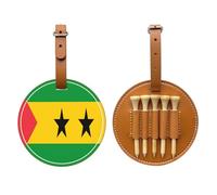 UBBVPKY Sac Porte-Tees De Golf avec 5 Tees Inclus Imprimé du Drapeau De São Tomé-Et-Príncipe pour Golfeurs (Femmes Hommes Mari Petit Ami Papa)