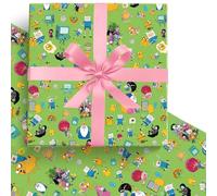 UBBY Adventure Time Lot de 5 feuilles de papier kraft - 51 x 75 cm - Papier cadeau d'anniversaire pour enfants - Papier cadeau pour fête d'anniversaire, décoration festive (vert herbe)