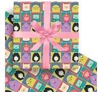 UBBY Adventure Time Lot de 5 feuilles de papier kraft - 51 x 75 cm - Papier cadeau d'anniversaire pour enfants - Papier cadeau pour fête d'anniversaire, décoration festive (multicolore)