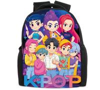 UBBY Demon Hunters Sac à dos d'écolier pour enfant avec impression 3D - 33 x 24 x 14,5 cm - Style mignon - Sac à dos d'écolier pour adolescents et enfants, Boygroup Girlgroup, Mittelgroße