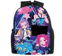 UBBY Demon Hunters Sac à dos d'écolier pour enfant avec impression 3D - 33 x 24 x 14,5 cm - Style mignon - Sac à dos d'écolier pour adolescents et enfants, Étoiles, De taille moyenne, Moderne