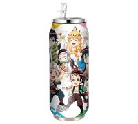 UBBY Demon Slayer Bouteille d'eau en acier inoxydable 500 ml Bouteille de sport pliable en acier inoxydable avec paille Design amusant de dessin animé pour enfants et adultes (danse)