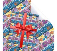 UBBY DogMan Lot de 5 rouleaux de papier cadeau 51 x 75 cm en papier kraft durable DogMan pour anniversaires d'enfants, fête, décoration festive (tampon)