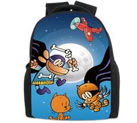 UBBY DogMan Sac à dos d'école pour enfant imprimé en 3D - 33 x 24 x 14,5 cm (14 pouces) Style mignon Sac à dos d'écolier pour adolescents et enfants Sacs à livres, Lune, Mittelgroße