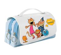 UBBY DogMan Trousse à crayons avec fermeture éclair - Trousse lisse avec grande capacité et poignée - Pour l'école, les voyages, Petit aquarium, 21 x 10 x 7cm, rétro