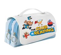 UBBY DogMan Trousse à crayons avec fermeture éclair - Trousse lisse avec grande capacité et poignée - Pour l'école, les voyages, Chapeau volant, 21 x 10 x 7cm, rétro