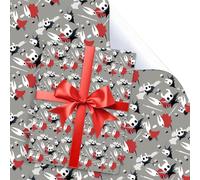 UBBY Lot de 5 feuilles de papier cadeau Hollow Knight - 51 x 75 cm - Papier cadeau durable - Pour anniversaires d'enfants, fête, rangement, décoration festive - Gris