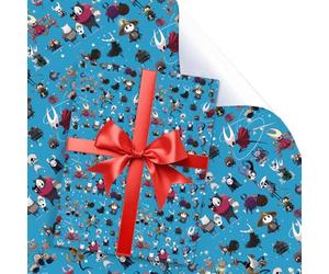 UBBY Lot de 5 feuilles de papier cadeau Hollow Knight - 51 x 75 cm - Papier cadeau durable - Pour les anniversaires d'enfants, les fêtes, le rangement, la décoration festive - Bleu