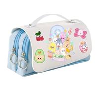 UBBY Skzoo Trousse à crayons avec fermeture éclair, lisse, grande capacité et poignée, pour l'école, les voyages, cadeau, Chanter, 21 x 10 x 7cm, rétro