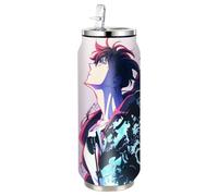 UBBY Solo Leveling Bouteille d'eau en acier inoxydable 500 ml Bouteille de sport pliable en acier inoxydable Dorothy Gale avec paille Design amusant de dessin animé pour enfants et adultes (Shadow)