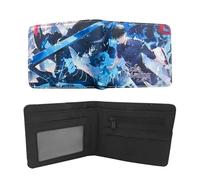 UBBY Solo Leveling Portefeuille Porte-cartes pour homme Porte-cartes Portefeuille pour enfant Portefeuilles pour garçon dessin animé avec poche à pièces avec fermeture éclair pour enfant 11,5 x 9 x 2